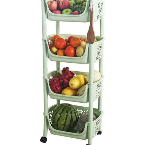 厨房蔬菜置物架收纳省空间落地多层水果筐菜篮带轮子塑料菜架子